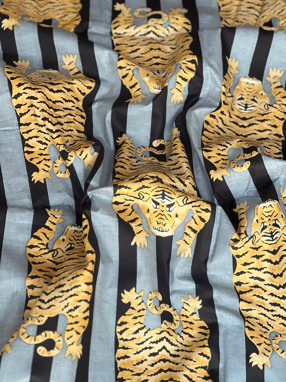 Tiger motif cotton fabric for sewing projects