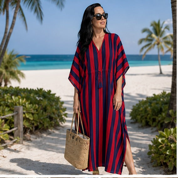 Floral handblock printed kaftan for beach wear
