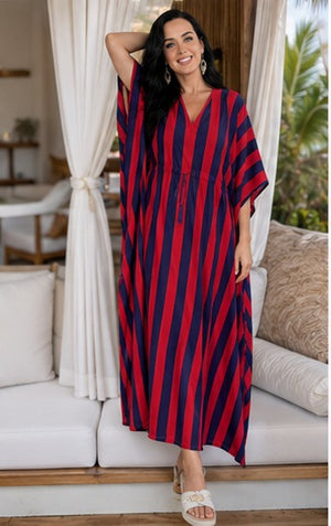 Soft breathable cotton kaftan with floral print