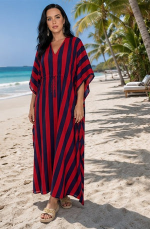 Relaxed fit handblock printed cotton kaftan