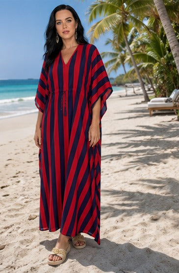 Relaxed fit handblock printed cotton kaftan