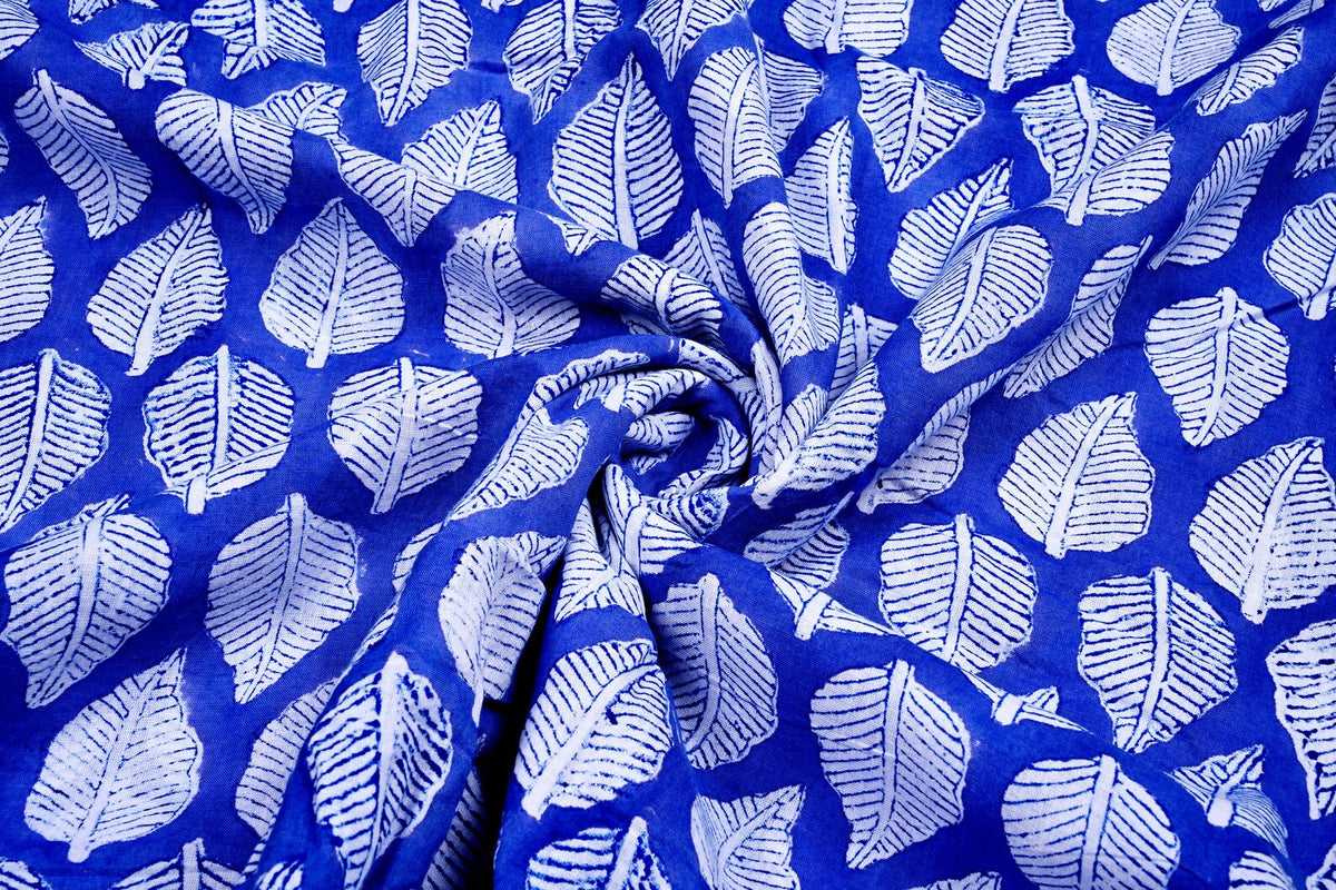 Indian blue and white block print fabric