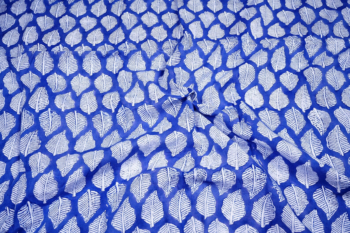 Indian hand block printed cotton fabric