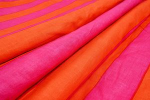 Colorful striped cotton fabric by the yard