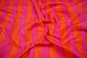 Pink orange cotton fabric for sewing projects